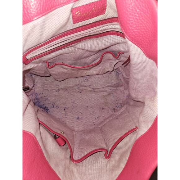 Dooney & Bourke Lucca Red Leather Logo Lock Hobo Bag Purse 15x12x5 *see All Pics - Picture 13 of 15